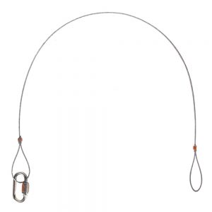 Stairville Sicherungsseil 60cm/1mm dünnes Stahl-Sicherungsseil mit Karabinerhaken für leichte Lasten.