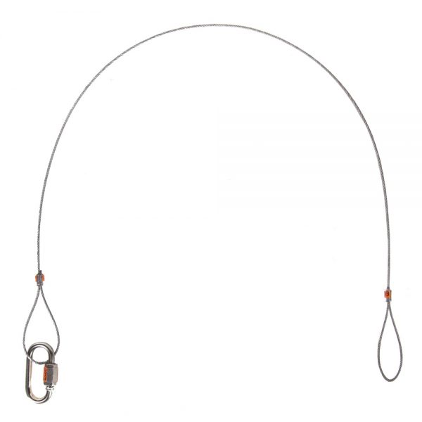 Stairville Sicherungsseil 60cm/1mm dünnes Stahl-Sicherungsseil mit Karabinerhaken für leichte Lasten.