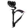 Reduziert die Ermüdung des Kameraoperators bei längeren Handheld-Einsätzen mit Gimbal-Systemen um bis zu 80 %. SteadyGum Schulterstütze mit montiertem Gimbal und Kamera, einsatzbereit für Handheld-Aufnahmen.