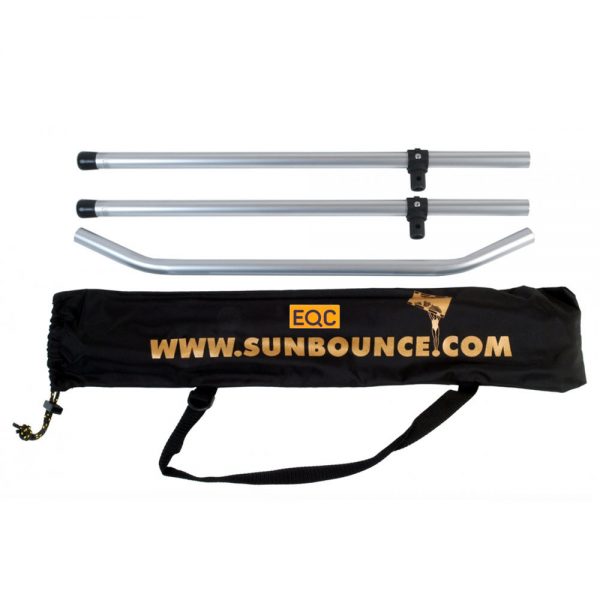 Sunbounce Sun-Bouncer Micro Mini Zubehör mit zweiteiligen Rahmenrohren und EQC-Tragetasche.