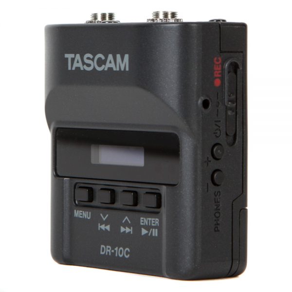 Tascam DR-10C, ein portabler Audio-Rekorder mit 48 kHz/24-Bit-Aufzeichnung und Limiter am Eingang.