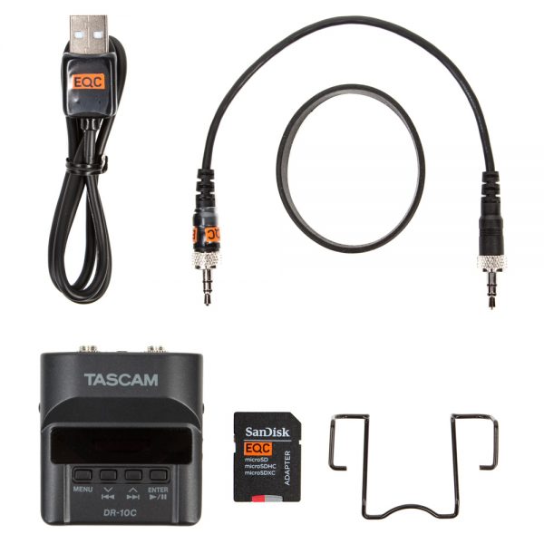 Tascam DR-10C, ein portabler Audio-Rekorder mit 48 kHz/24-Bit-Aufzeichnung und Limiter am Eingang.