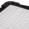 Flexibles Bi-Color-LED-Panel, das sich an Kanten anlegen lässt; Stromversorgung über D-Tap, ideal für Licht auf engem Raum. Tecpro Liteflex Bicolor, ein flexibles 1x1-LED-Panel mit D-Tap-Stromversorgung, biegbar für den Einsatz auf engem Raum.