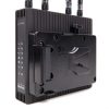 Die V-Mount-Akkuplatte ermöglicht den netzunabhängigen Betrieb des Access Points am Set. Teradek Link mit montierter Anton-Bauer-V-Mount-Akkuplatte an der Geräterückseite.