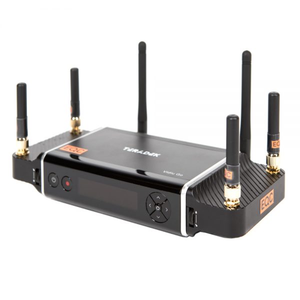 Teradek VidiU Go Live-Streaming-Encoder mit sechs Antennen für Bonding über LTE, WLAN und Ethernet.