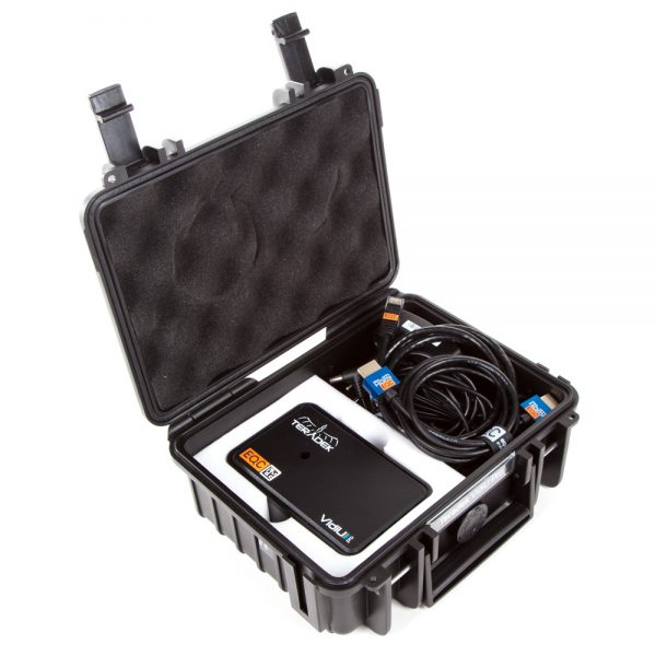Teradek VidiU Pro Streaming-Rekorder mit HDMI-Eingang, SD-Kartenaufnahme und rund zwei Stunden Akkulaufzeit.