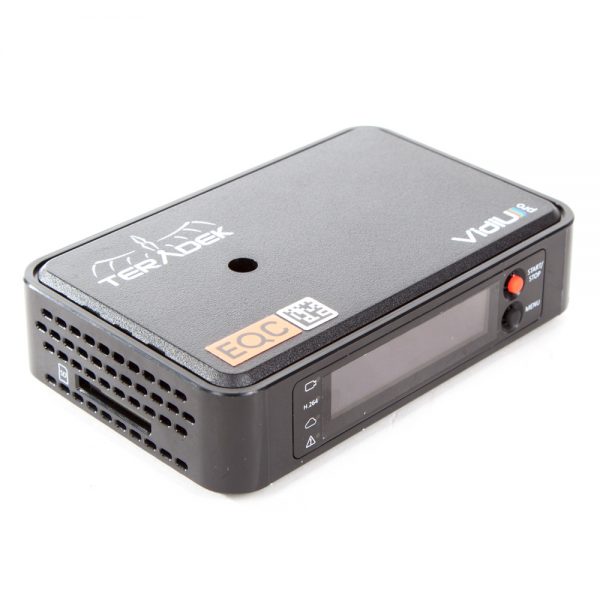 Teradek VidiU Pro Streaming-Rekorder mit HDMI-Eingang, SD-Kartenaufnahme und rund zwei Stunden Akkulaufzeit.