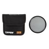 IRND-Filter mit 77-mm-Gewinde, im Set enthalten ist eine Tasche. Tiffen 77mm IRND 0.6 Filter, verpackt mit schwarzer Schutztasche und EQC-Branding.