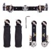 Im Set enthalten sind zwei Griffe, zwei Arm-Verlängerungen und die 15/19-mm-Brücke. Tilta UH-T04 Einzelteile im Set: Rod-Brücke, zwei Arm-Verlängerungen und zwei gepolsterte Griffe.