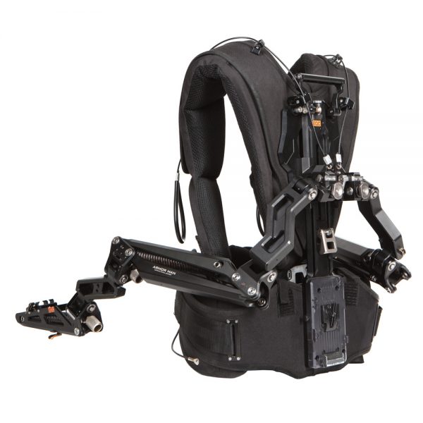 Tiltamax Armor Man 2.0 Exoskelett mit zwei stoßdämpfenden Tragarmen für Gimbal-Systeme.
