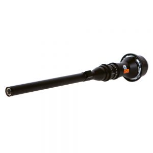 Laowa 24mm f/14 2X Makro Probe-Objektiv PL Mount mit langem, schlankem Objektivrohr.