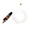 Kugel-Lavalier mit 6 dB Höhenanhebung für helle Kleidung; im Set Krokodilklemme, Windschutz, Krawattennadel-Klemme und Dracula Mount. Voice Technologies VT506 Lavaliermikrofon weiß mit XLR-kompatiblem Mini-Stecker und dünnem Kabel.