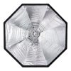Achteckige Easy-Softbox (120 cm) mit Schirm-Mechanik für schnellen Auf- und Abbau; Bowens-Anschluss, inklusive Wabengitter und zwei Diffusoren. Walimex Octagon Easy Softbox mit 120 cm Durchmesser, Bowens-Anschluss und schnellem Schirm-Aufbau.