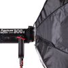 Achteckige Easy-Softbox (120 cm) mit Schirm-Mechanik für schnellen Auf- und Abbau; Bowens-Anschluss, inklusive Wabengitter und zwei Diffusoren. Walimex Octagon Easy Softbox mit 120 cm Durchmesser, Bowens-Anschluss und schnellem Schirm-Aufbau.
