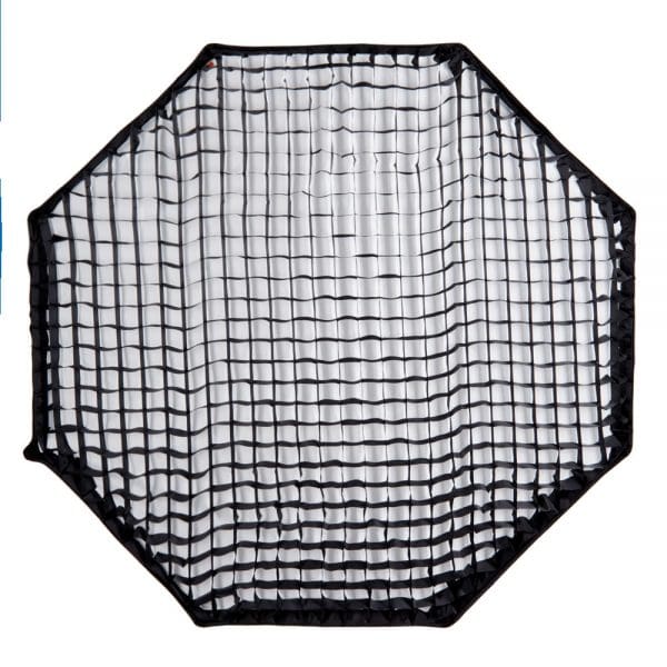 Walimex pro Softbox Oktagon Easy 150cm mit montiertem Wabengitter für Streulicht.