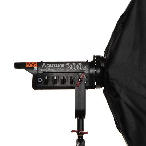 Walimex pro Softbox Strip Light Easy 140 x 30cm, Nahaufnahme des Anschlusses am LED-Kopf.