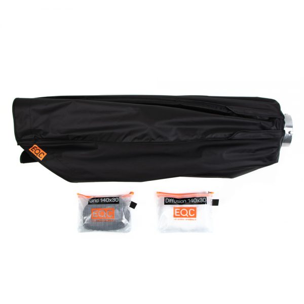 Walimex pro Softbox Strip Light Easy 140 x 30cm im Sack mit Taschen für Gitter und Diffusor.