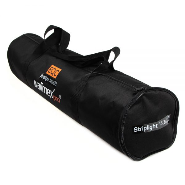 Walimex pro Softbox Strip Light Easy 140 x 30cm in der beschrifteten Original-Tragetasche.