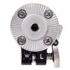 ARRI-Rosette (links) mit Druckknopf-Entriegelung, montiert zwischen Rosettengriff und ARRI-M6-Befestigungspunkt für schnelle Griffverstellung. Wooden Camera Push Button ARRI-Rosette links mit 20 arretierbaren Griffpositionen.