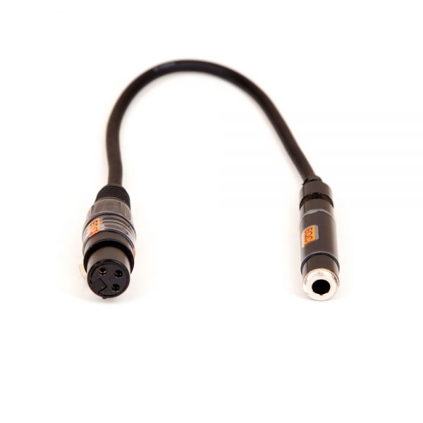 Adapterkabel mit XLR-Buchse und 6,3-mm-Stereo-Klinkenbuchse, Kabellänge 20 cm, für Audiogeräte.