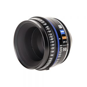 Zeiss Compact Prime CP.3 50mm T2.1 Cine-Objektiv mit 95 mm Frontdurchmesser für PL- oder EF-Mount.
