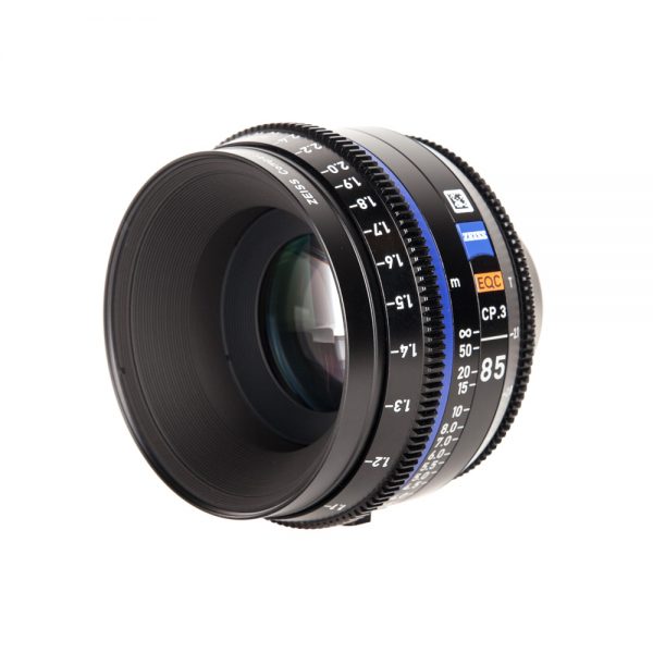 Zeiss Compact Prime CP.3 85mm T2.1 Cine-Objektiv mit 95 mm Frontdurchmesser für PL- oder EF-Mount.