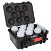 Aputure Accent B7c LED-Lichtset mit acht RGBWW-Lampen, integriertem Akku und 70 Minuten Laufzeit.
