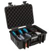 Praktisch verstaut im robusten Koffer für Transport und Lagerung. Camtree G-51 Campod Saugnapf-Autohalterung in offener Transportbox mit unterteiltem Zubehörfach.