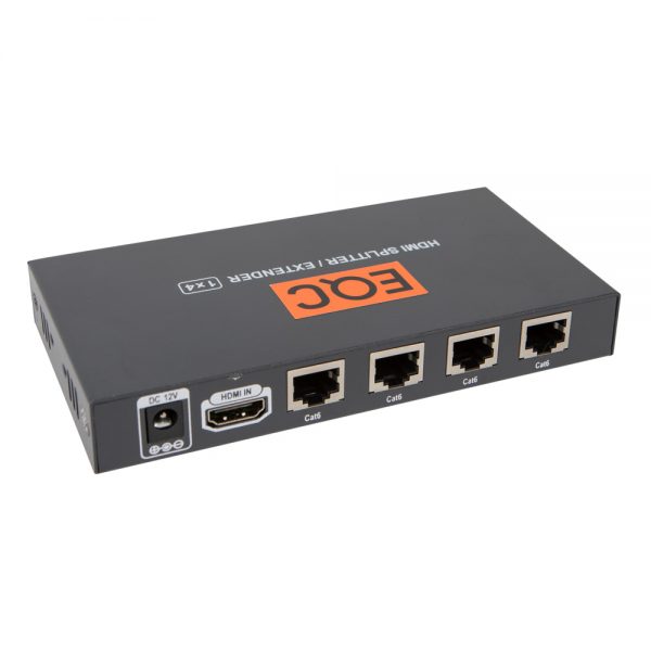 Der HDMI-Verteiler CAT Extender teilt ein HDMI-Signal über CAT6-Kabel auf bis zu 50 m Reichweite.