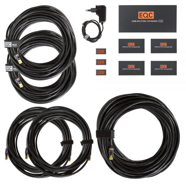 Der HDMI-Verteiler CAT Extender teilt ein HDMI-Signal über CAT6-Kabel auf bis zu 50 m Reichweite.