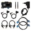 Lieferumfang: Empfänger, zwei Antennen, BNC- und HDMI-Kabel, D-Tap-Stromkabel und Netzteil mit EU-Stecker. Hollyland Mars 400S Pro HDMI + SDI Videofunk-Empfänger im Set mit Antennen, Netzteil und Anschlusskabeln.