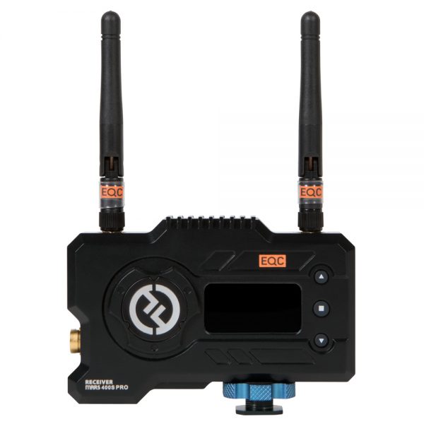 Hollyland Mars 400S Pro HDMI + SDI Videofunk-Empfänger mit Status-Display und zwei externen Antennen.