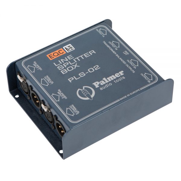 Palmer PLS-02 passiver Zweikanal-Line-Splitter mit Erdungsanhebungsschalter für symmetrische und unsymmetrische Signale.