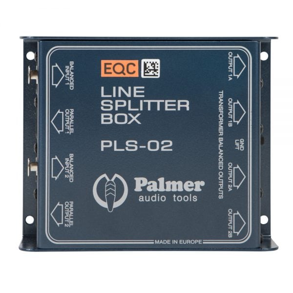 Palmer PLS-02 passiver Zweikanal-Line-Splitter mit Erdungsanhebungsschalter für symmetrische und unsymmetrische Signale.