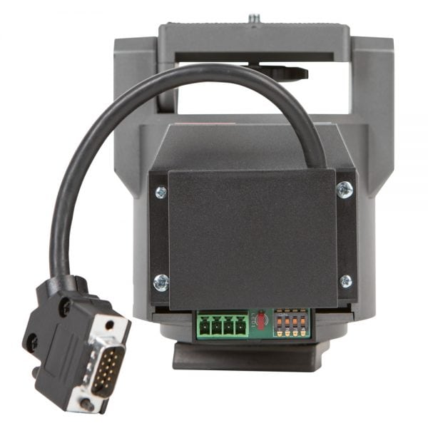 Pan/Tilt Remote Head für Blackmagic Micro Studio Kamera 4K mit 340° Schwenk- und ±15° Neigebereich.