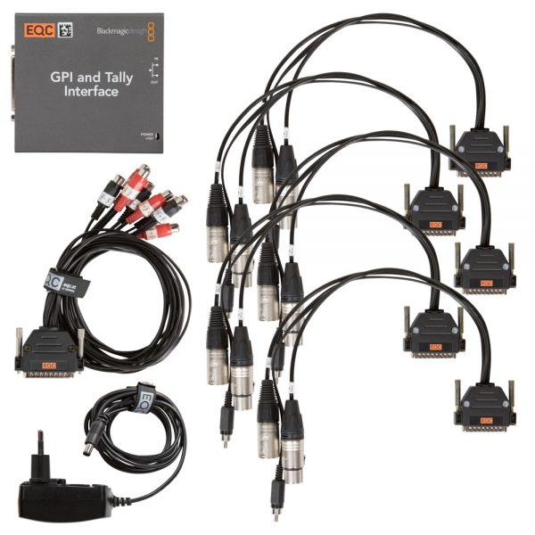 Blackmagic Design GPI & Tally Interface im Set mit Break-Out-Kabeln für Sony-Broadcast-CCUs.