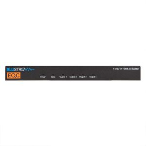 Blustream SP14AB-V2 4K-HDMI-Verteiler mit LED-Statusanzeige für Power und vier Ausgänge.