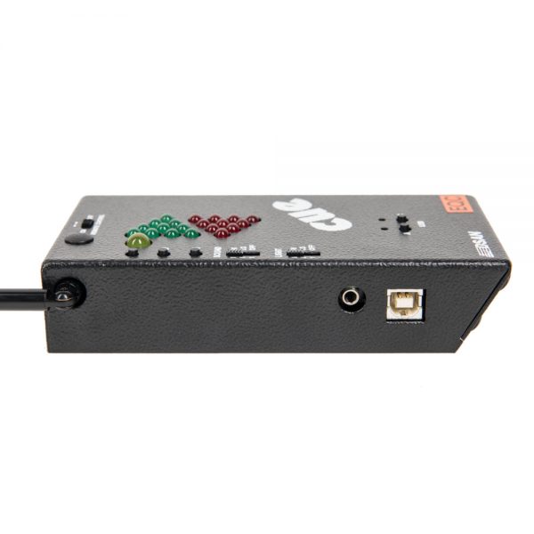 DSAN PerfectCue Mini ist ein Cue-Licht-System mit Basisstation und zwei Zwei-Tasten-Sendern, Reichweite bis 100 m.
