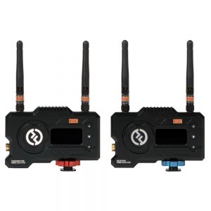 Hollyland Mars 400S Pro HDMI + SDI Videofunk-System mit Sender und Empfänger, je zwei Antennen.