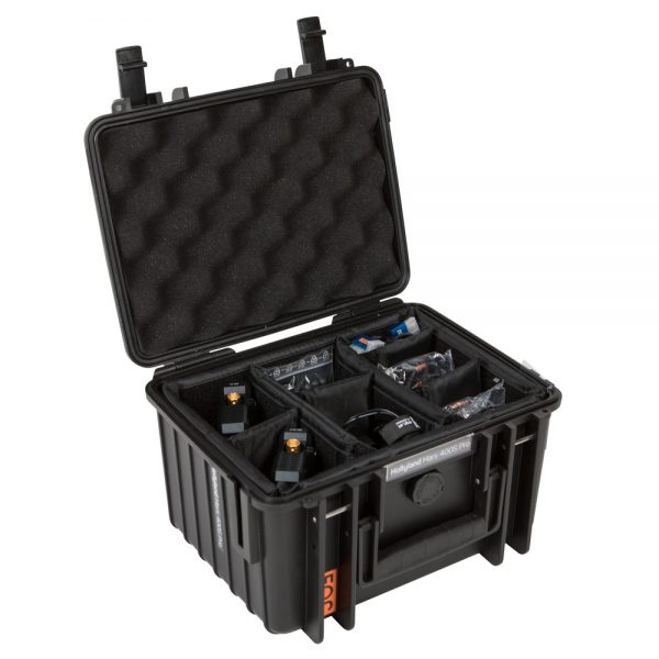 Hollyland Mars 400S Pro HDMI + SDI Videofunk-System im gepolsterten Transportkoffer verstaut.