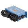 DI-Box zum Anschluss mobiler Geräte wie Handys oder Laptops an symmetrische Audiogeräte, mit Ground-Lift- und Pad-Schalter (-15 dB). Millenium dimode passive Stereo-DI-Box mit 3,5-mm-Klinkeneingang und Pad-Schalter für -15 dB.