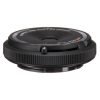 Ultrakompaktes Fisheye-Objektiv mit 18mm Äquivalent und Fokushebel für den Wechsel zwischen Nah- und Weitfokus, inklusive Mount-Deckel. Olympus Fisheye-Objektiv 9mm f/8.0 für Micro-Four-Thirds-Kameras mit festem Blickwinkel von 140 Grad.