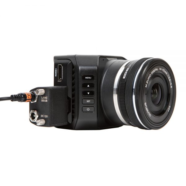 CGPro Remote Kontrollbox für Blackmagic Micro Cameras mit fünf Tasten für ISO, WB, Autofokus und REC.