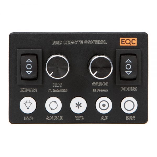 CGPro Remote Kontrollbox für Blackmagic Micro Cameras mit fünf Tasten für ISO, WB, Autofokus und REC.