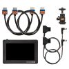Kompakter 4,3-Zoll-On-Camera-Monitor mit HDMI-Durchschleifung, Fokus Assist und Falschfarben-Anzeige. SmallHD DP4 Kamera Monitor 4,3 Zoll im Set mit HDMI-Kabeln und Blitzschuh-Kugelkopfadapter.