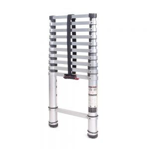 Trebs Xtend & Climb 21163 Teleskopleiter aus Aluminium mit 11 Sprossen und rutschfesten Füßen.