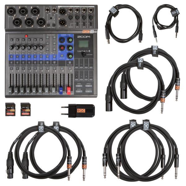 Zoom LiveTrak L-8 portabler Digitalmixer und Rekorder mit sechs XLR-Eingängen und zehn Fadern.