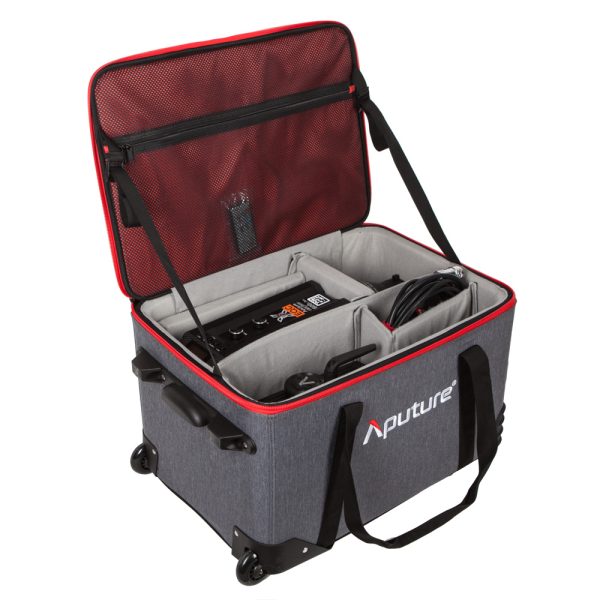 Aputure Light Storm LS 600X Pro Bi-Color-LED-Scheinwerfer mit Farbtemperatur 2700 bis 6500 K und DMX-Steuerung.