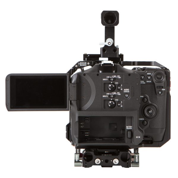 Canon EOS C70 Cine-Kamera mit Super-35-Dual-Gain-Sensor und eingebauten ND-Filtern bis 10 Stops.