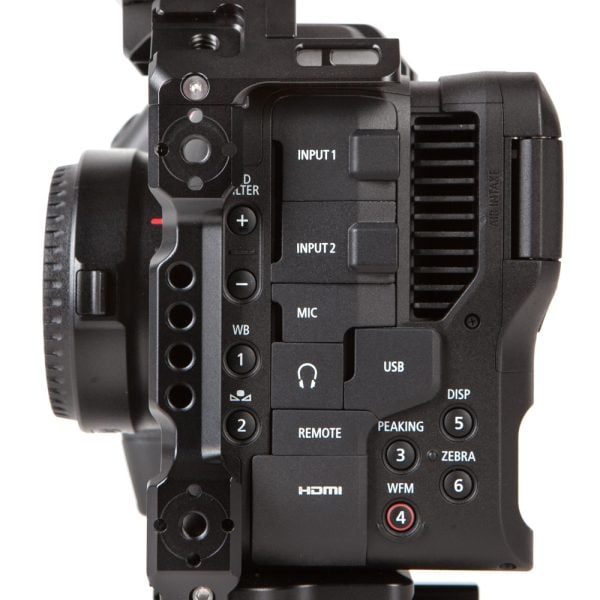 Canon EOS C70 Cine-Kamera mit Super-35-Dual-Gain-Sensor und eingebauten ND-Filtern bis 10 Stops.